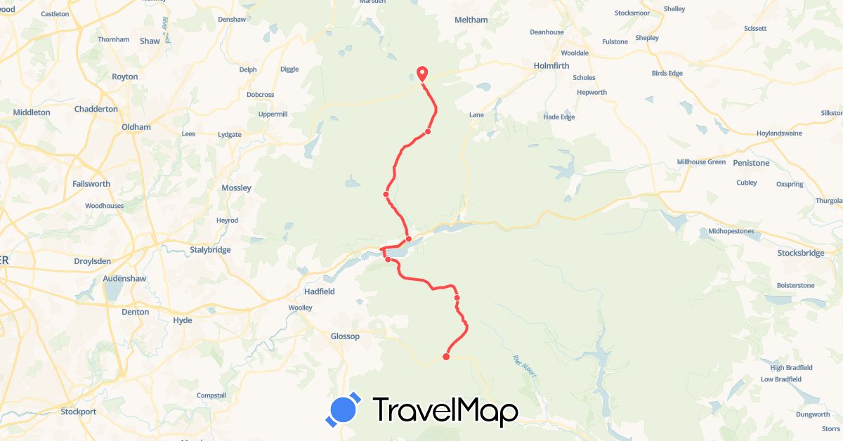 TravelMap itinerary: hiking in United Kingdom (Europe)